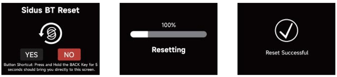 Sidus BT Reset