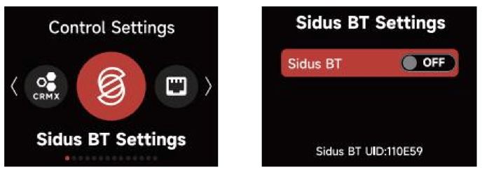 Sidus BT Settings