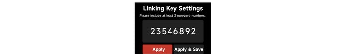 STORM CS32 Linking Key Settings digit editor screen