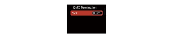 STORM CS32 DMX Termination screen