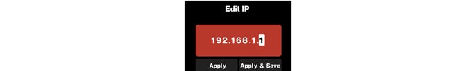 STORM CS32 Edit IP screen with digit entry