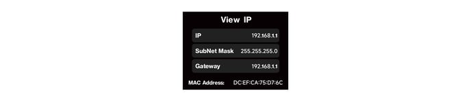 STORM CS32 View IP screen
