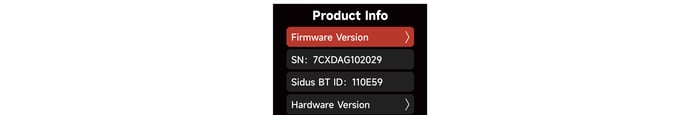 STORM CS32 Product Info main screen