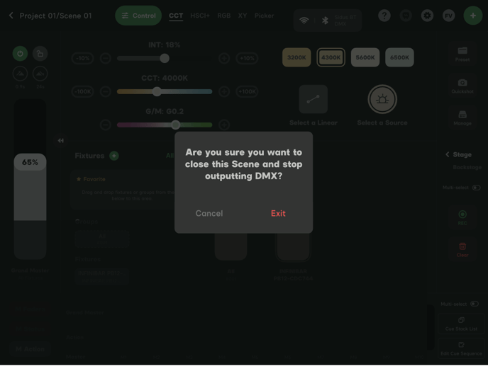 sidus_four_confirmation_screen_stop_outputting_dmx