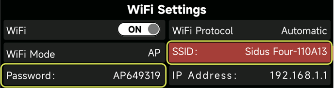sidus_four_wifi_password