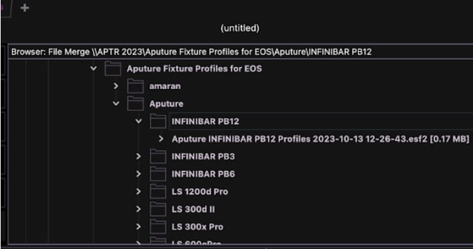 EOS profile import 1