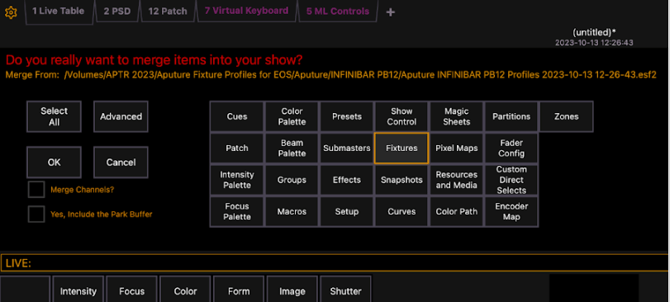 EOS profile import 2