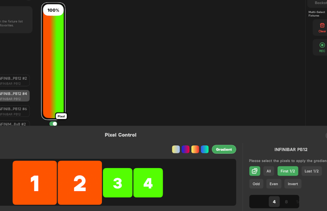 Selecting a range of pixels