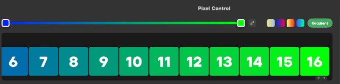 Gradient fill across a run of pixels