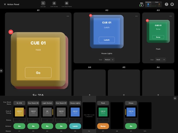 Action Panel button sizes