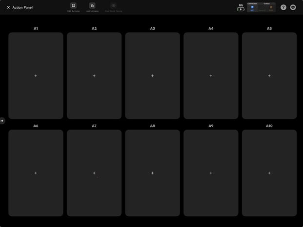 Empty Action Panel slots