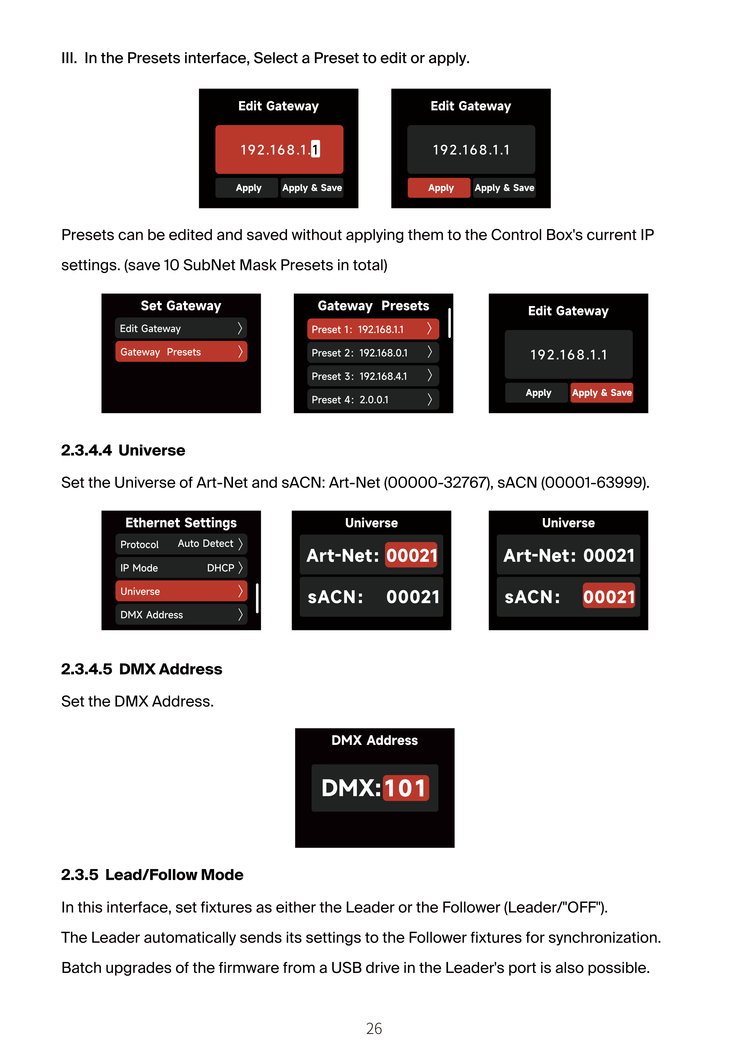 NOVA 9° 2x1 System Settings screen 2
