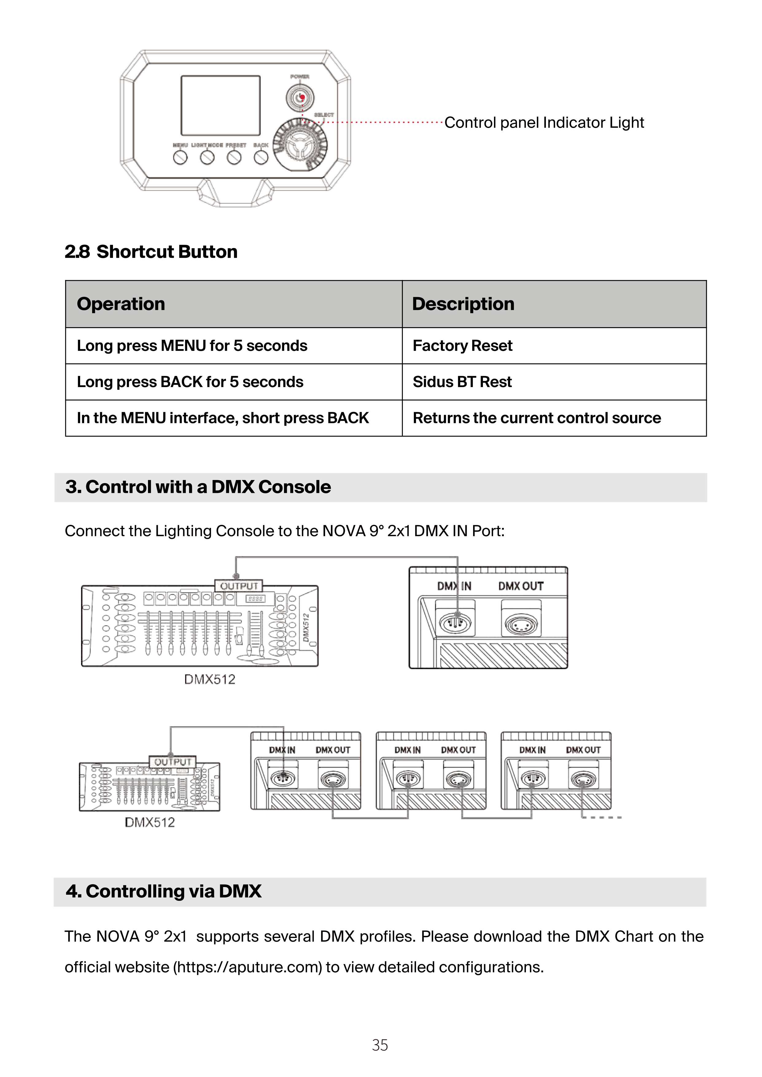 NOVA 9° 2x1 System Settings screen 11