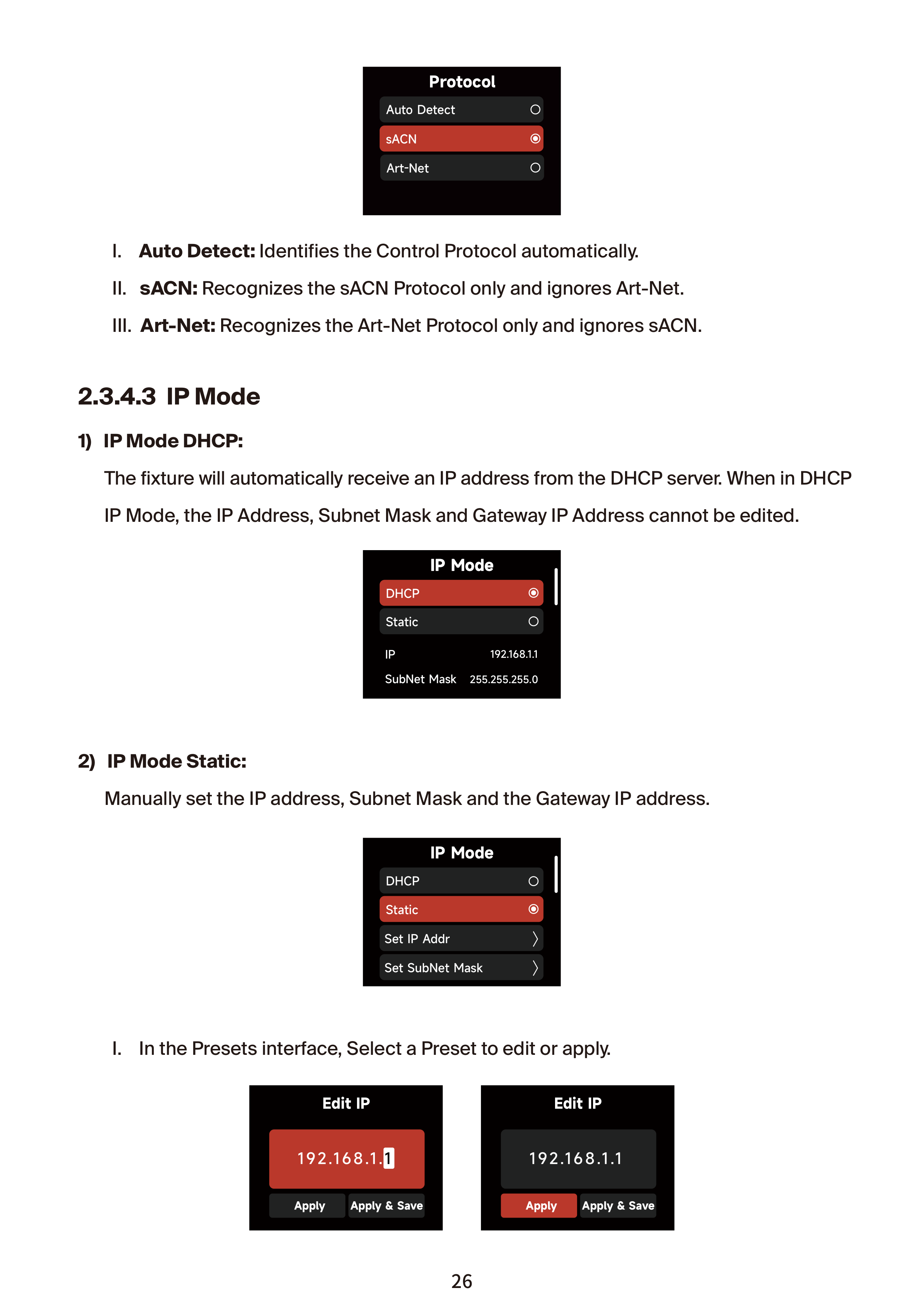 NOVA II 1x1 System Settings screen 1