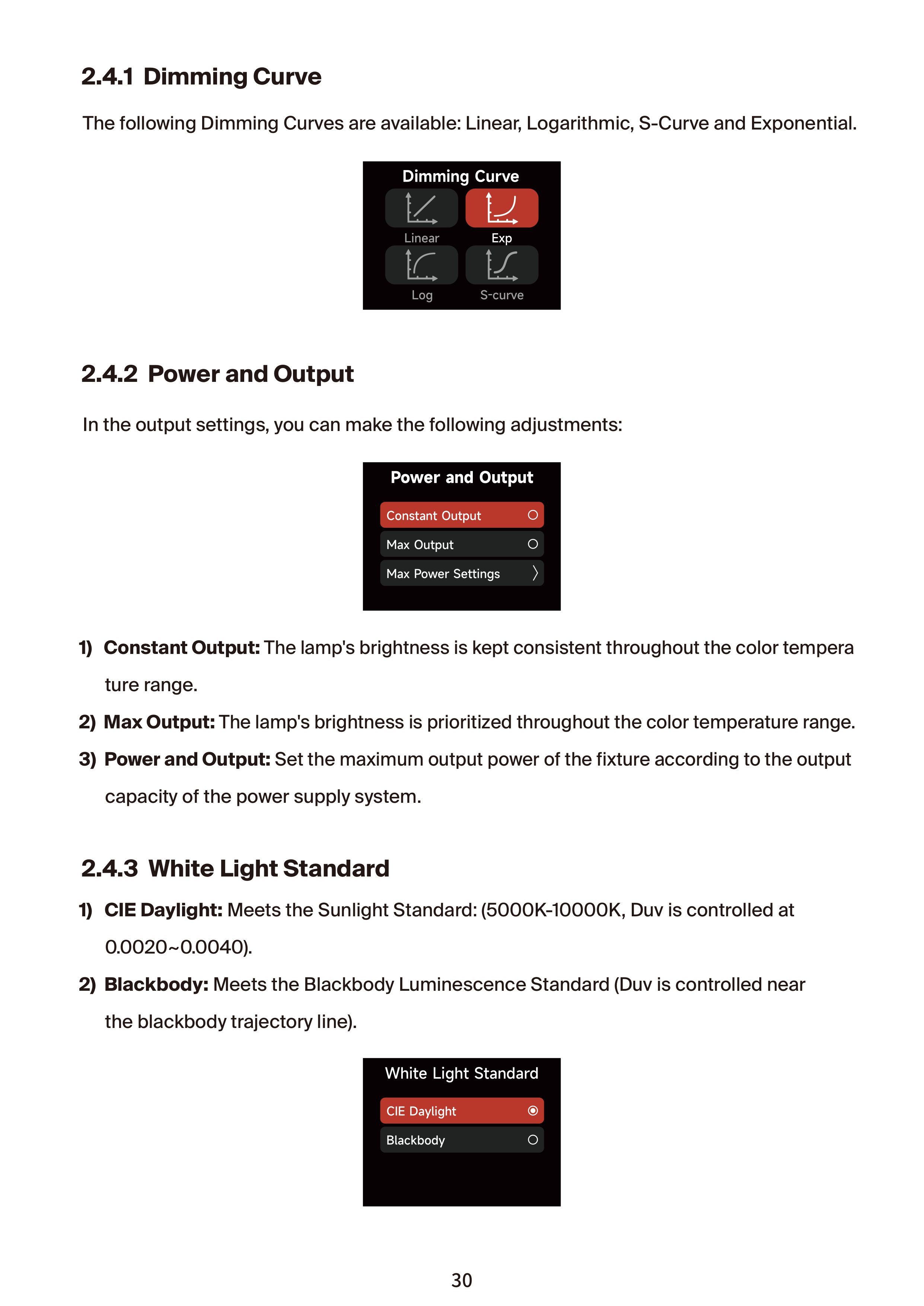 NOVA II 1x1 System Settings screen 5